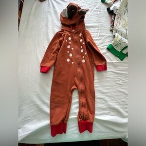Cat & Jack Deer Fawn Hooded Outfit Costume Spots Antlers Size 12 Months
